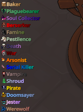 various roles in Town of Salem 2 with a gradient effect